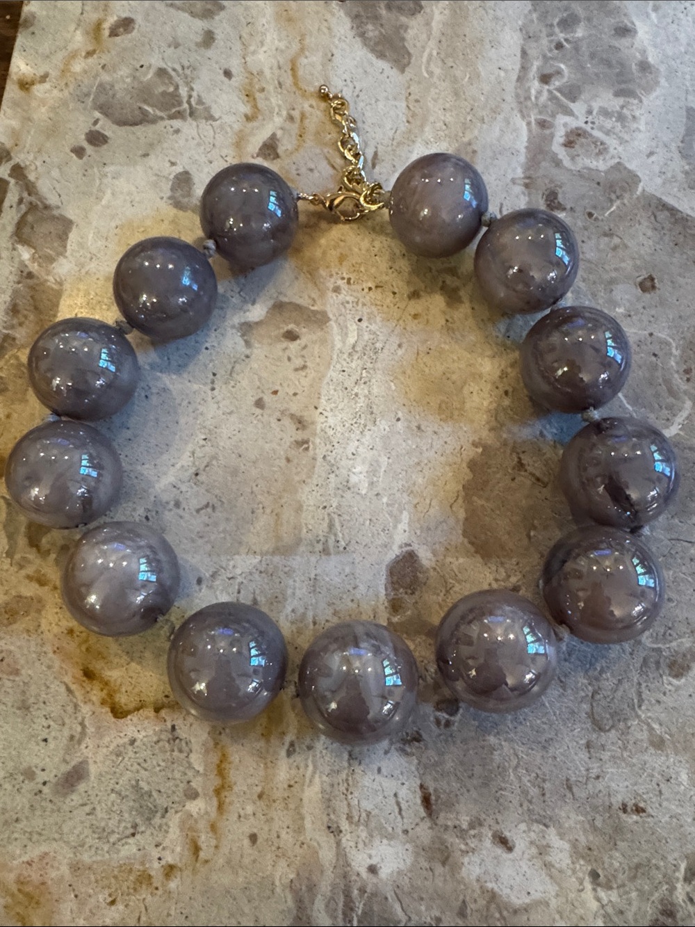 Bold Gray Beaded Statement Necklace